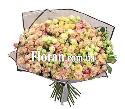 Кустовые розы большой букет