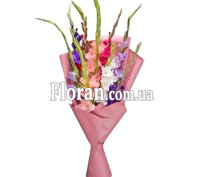 Різнокольорові гладіолуси