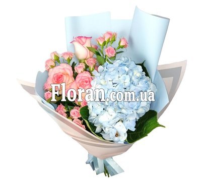 Рожевий блакитний букет
