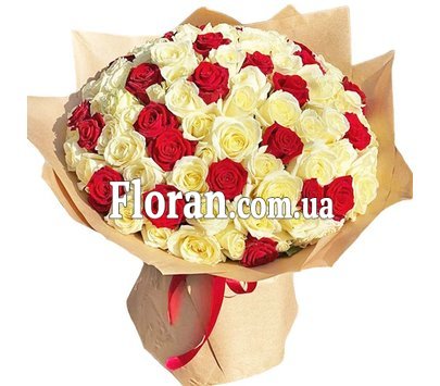 Стильный букет из 101 розы