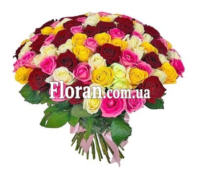 Якрий букет из 101 розы микс