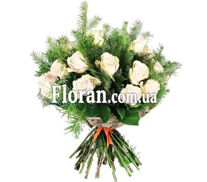 21 роза в зимнем букете