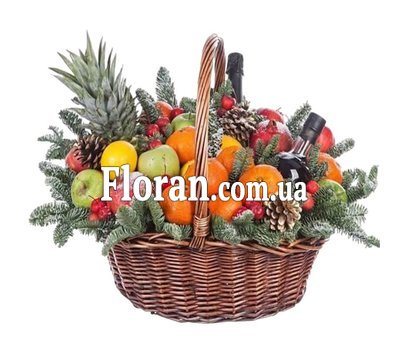 Большая подарочная корзина на Рождество