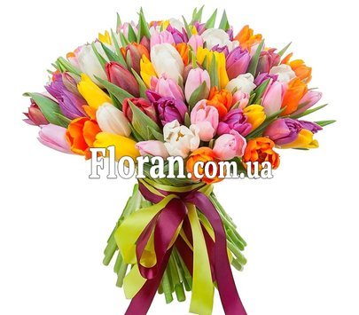 Большой букет цветов тюльпаны