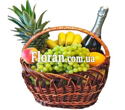 Фруктовий кошик з шампанським