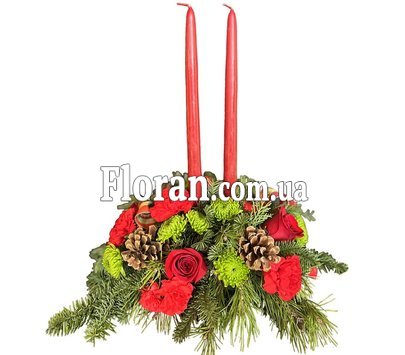 Композиція новорічна зі свічками