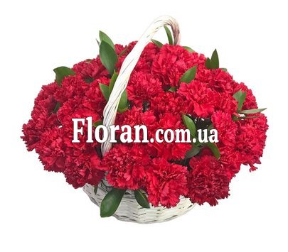 Basket of red carnations