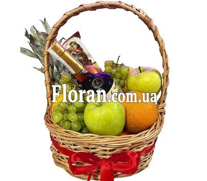 Корзина с фруктами в подарок - код товара FL-1951.