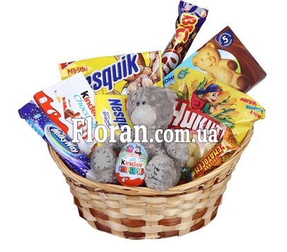 Basket of sweet gifts for a child