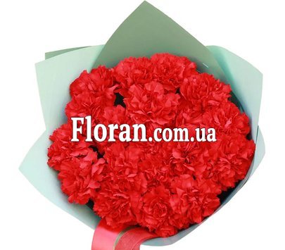 Красный букет гвоздик