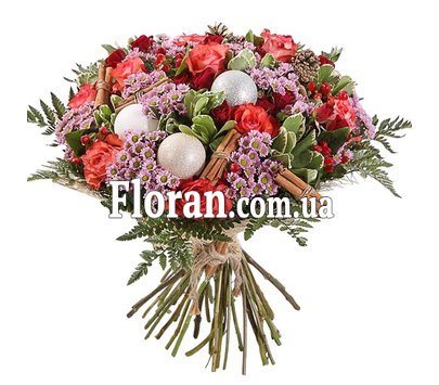 Новорічний букет з квітами
