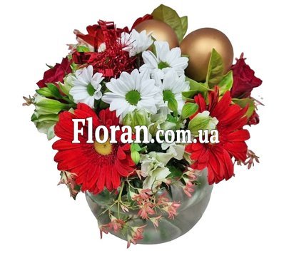 Новорічна композиція з герберами