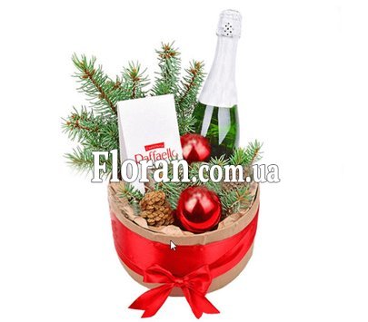 Новорічна композиція із шампанським