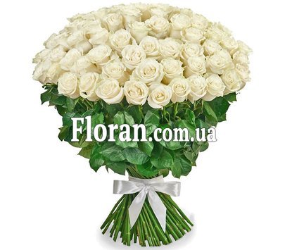 Огромный букет белых роз
