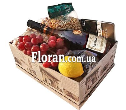 Подарочная коробка с коньяком - код товара FL-1941.