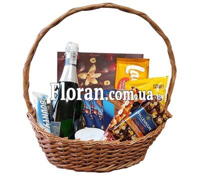 Gift basket with chocolate