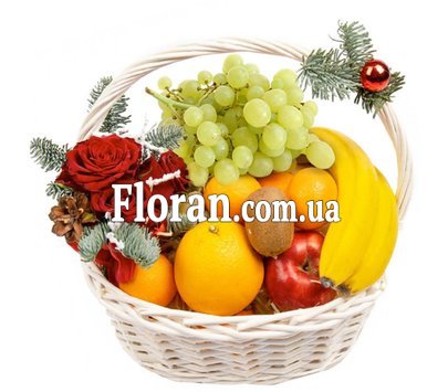 Рождественская корзина фруктов