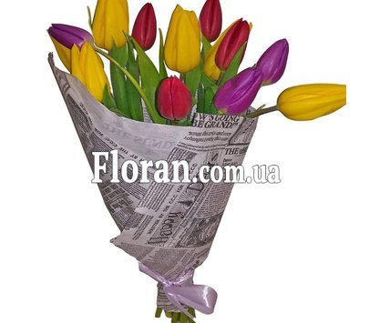 Tulips in the newspaper