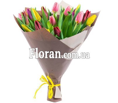 21 tulips in a bouquet