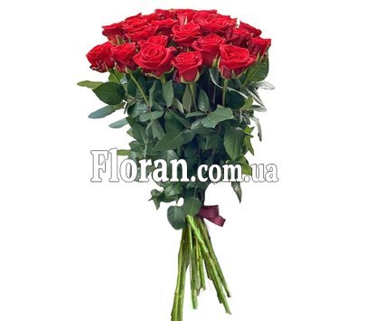 25 высоких красных роз