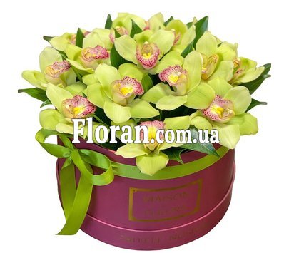 Букет квітів зеленого кольору в коробці