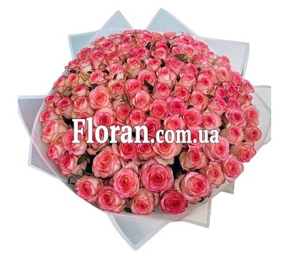 Bouquet of pink roses for birthday
