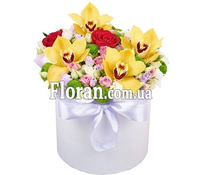 Квіти у білій коробці