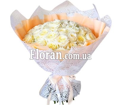 Beautiful bouquet of white roses for your beloved