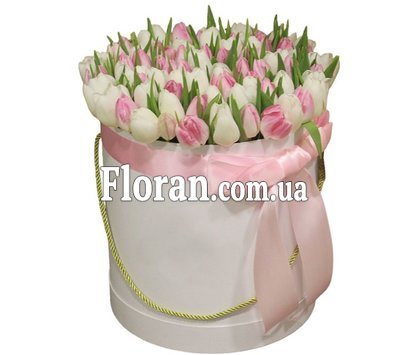 Ніжна композиція тюльпани в коробці