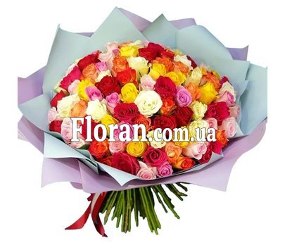 Variegated bouquet of roses