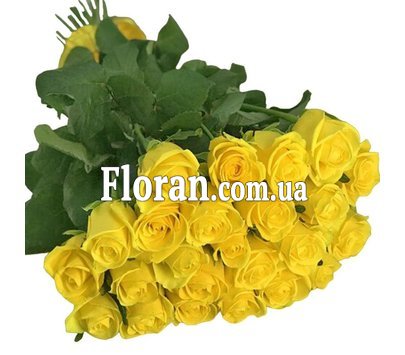 Yellow roses tied with ribbon